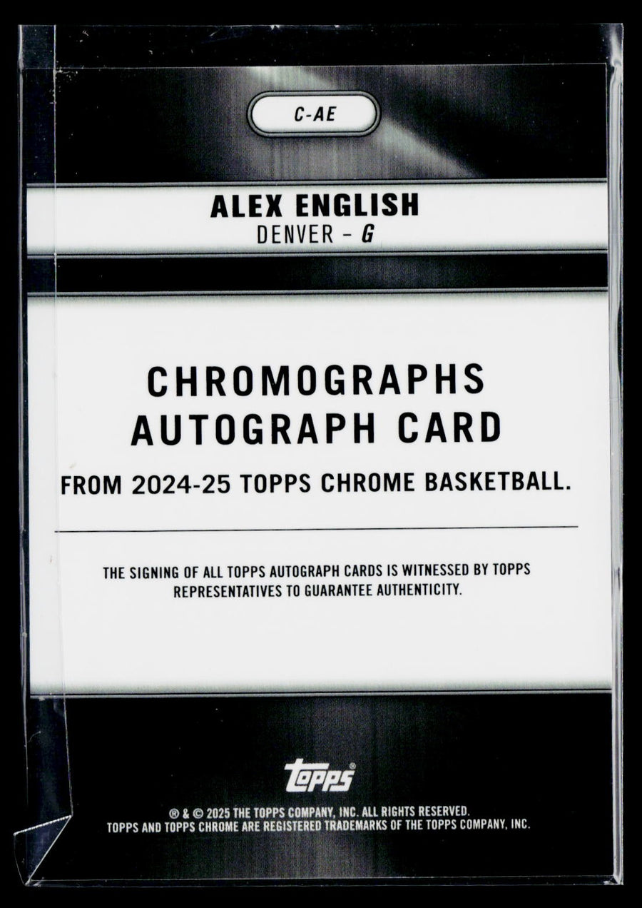 Topps 2024-25 Topps Chrome C-AE Alex English Chromographs / AU