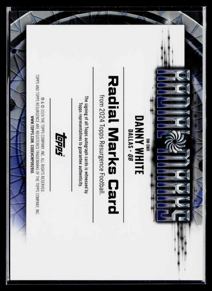 2024 Topps Resurgence RM-DWH Danny White Radial Marks Auto Lime Green /15