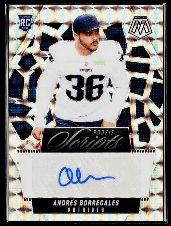 Panini 2025 Panini Mosaic RS-ABS Andres Borregales Rookie Scripts / AU