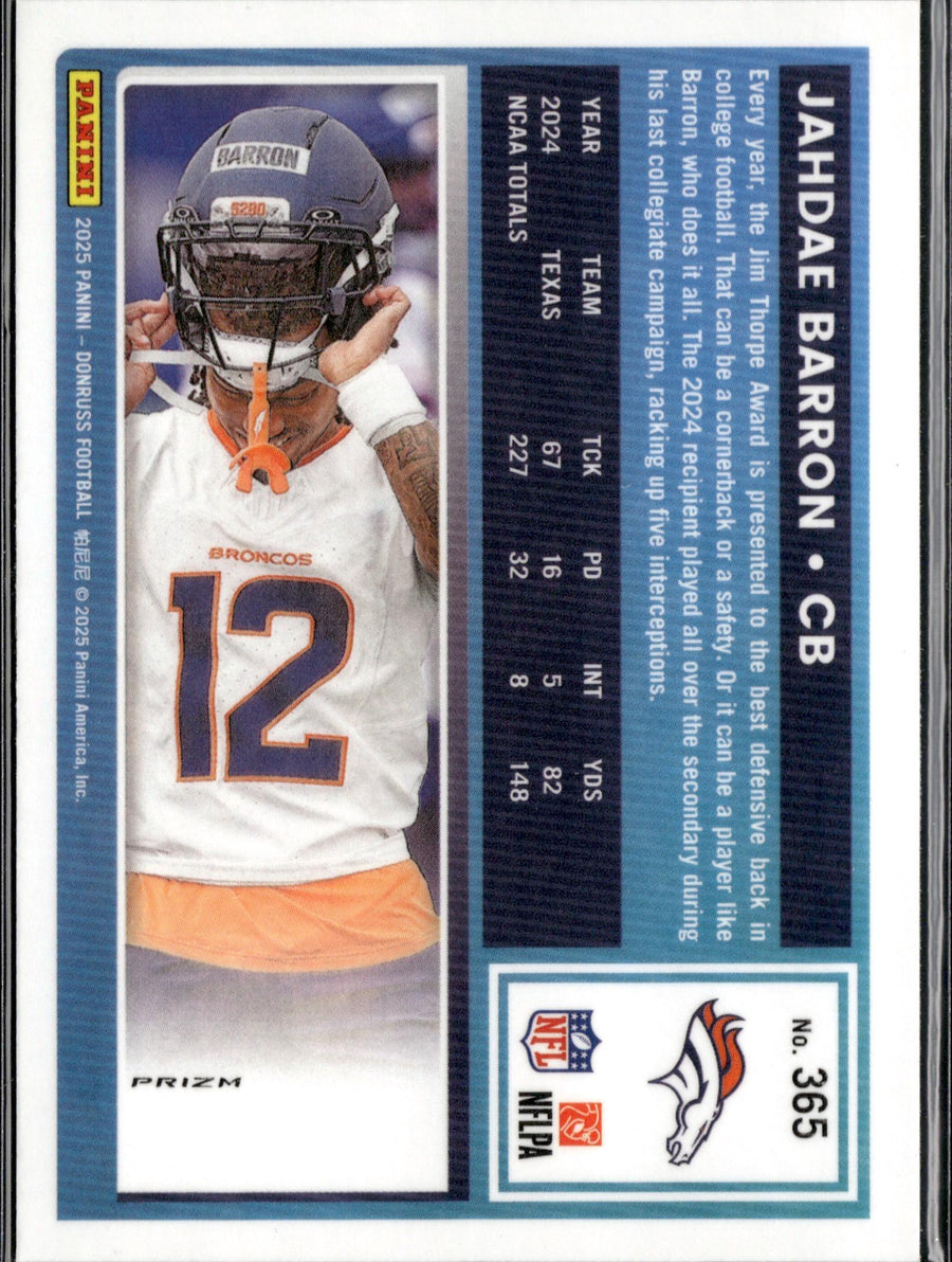 2025 Donruss Optic #207 Jahdae Barron Rated Rookies Autographs Holo #/199