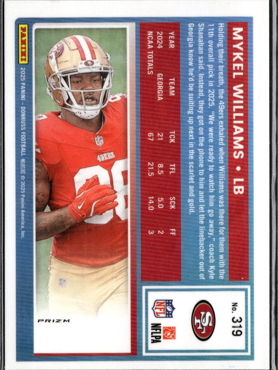 2025 Donruss Optic #210 Mykel Williams Purple Shock