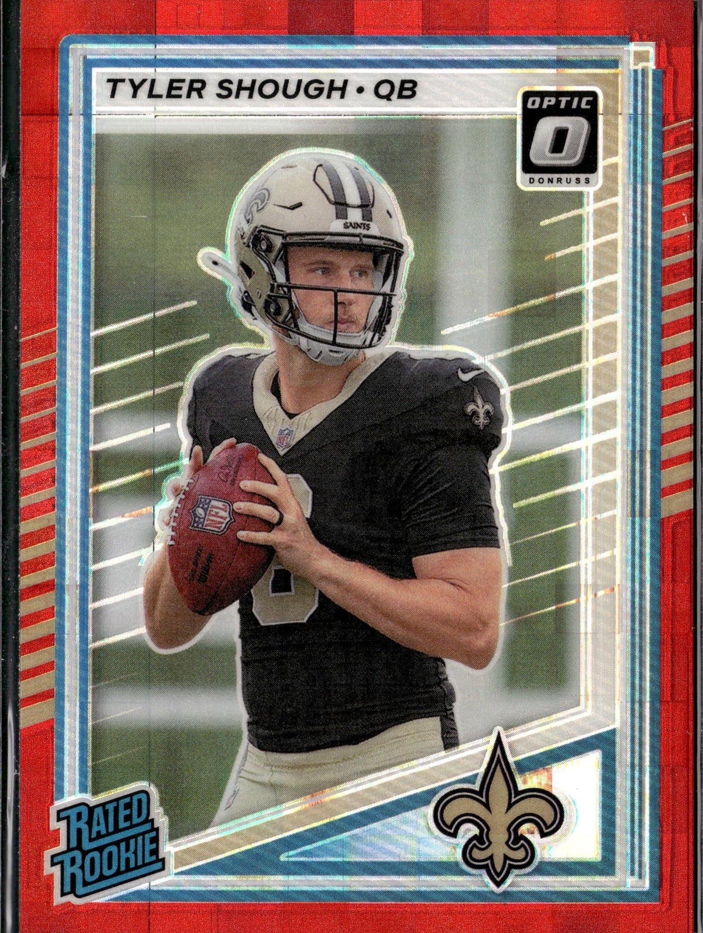 2025 Donruss #304 Tyler Shough Optic Rated Rookies Preview Red Pandora