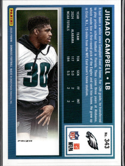 2025 Donruss Optic #266 Jihaad Campbell Purple Shock