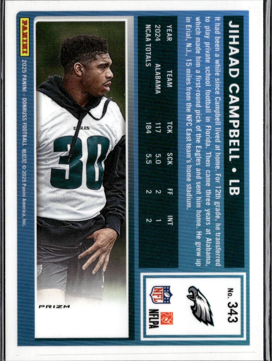 2025 Donruss Optic #266 Jihaad Campbell Purple Shock