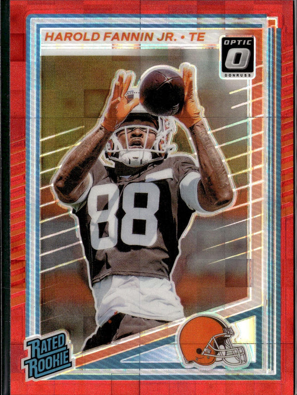 2025 Donruss #373 Harold Fannin Jr. Optic Rated Rookies Preview Red Pandora