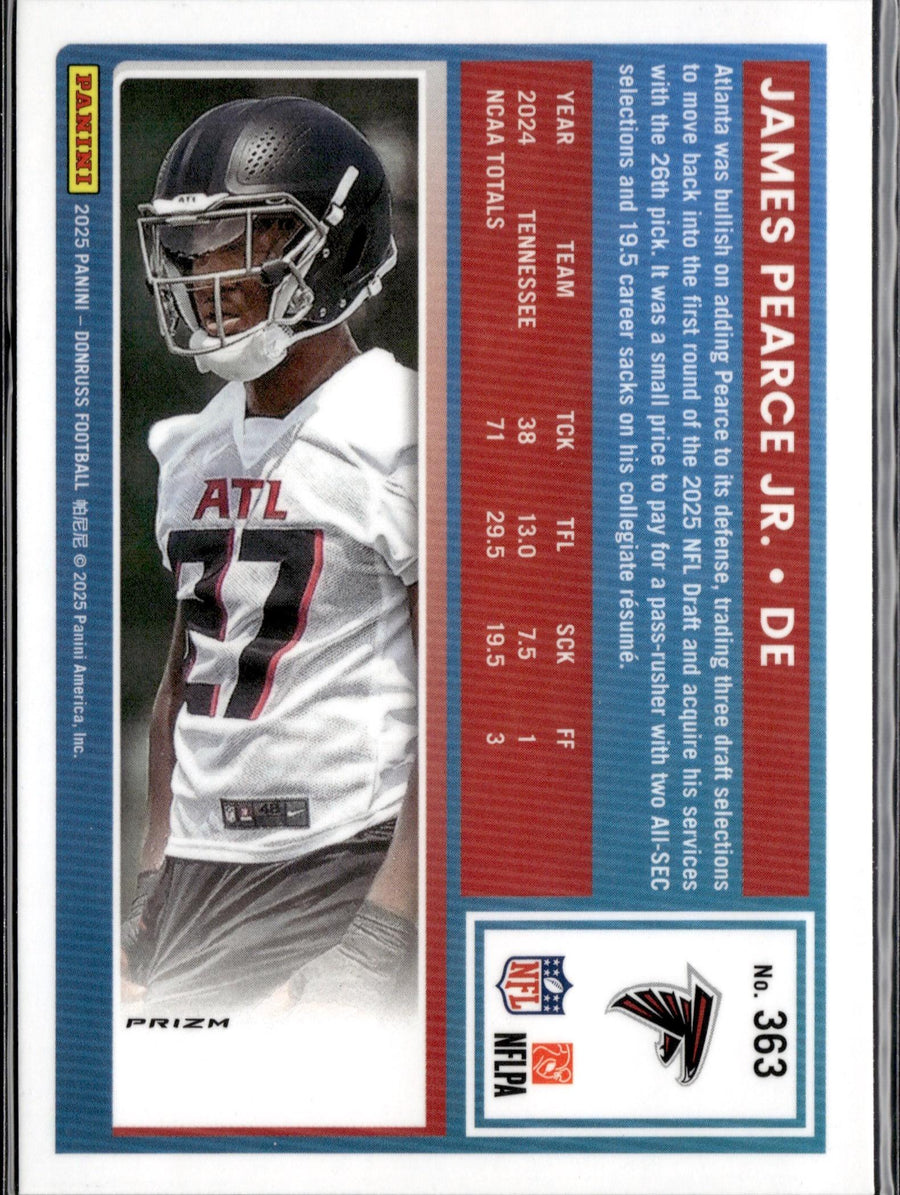 2025 Donruss #363 James Pearce Jr. Optic Rated Rookies Preview Red Pandora