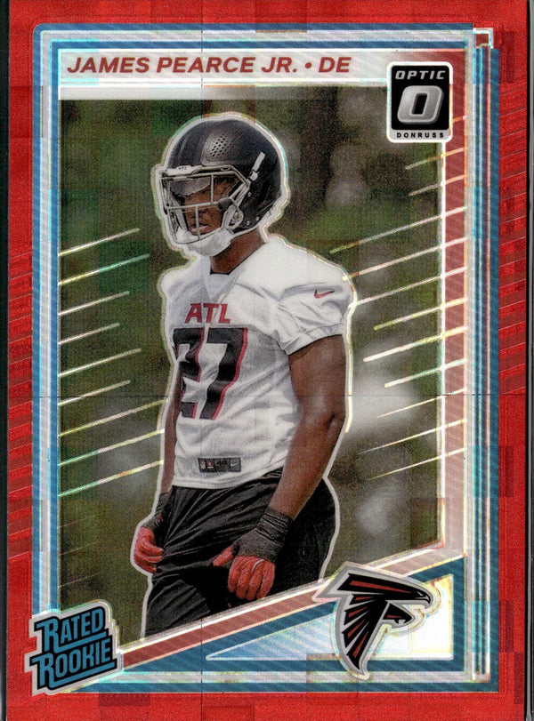 2025 Donruss #363 James Pearce Jr. Optic Rated Rookies Preview Red Pandora
