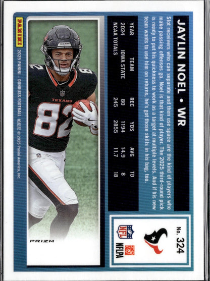 2025 Donruss #324 Jaylin Noel Optic Rated Rookies Preview Red Pandora
