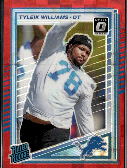 2025 Donruss #360 Tyleik Williams Optic Rated Rookies Preview Red Pandora