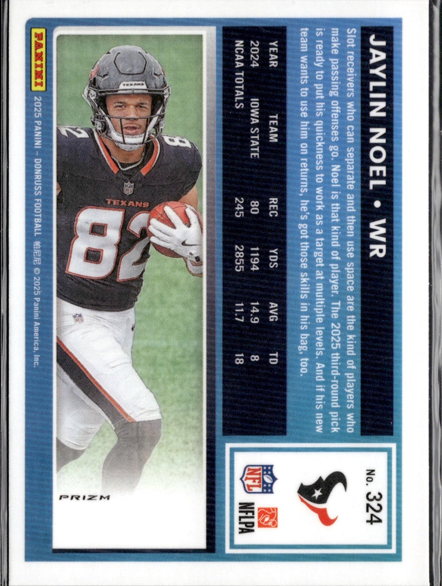 2025 Donruss #324 Jaylin Noel Optic Rated Rookies Preview Red Pandora