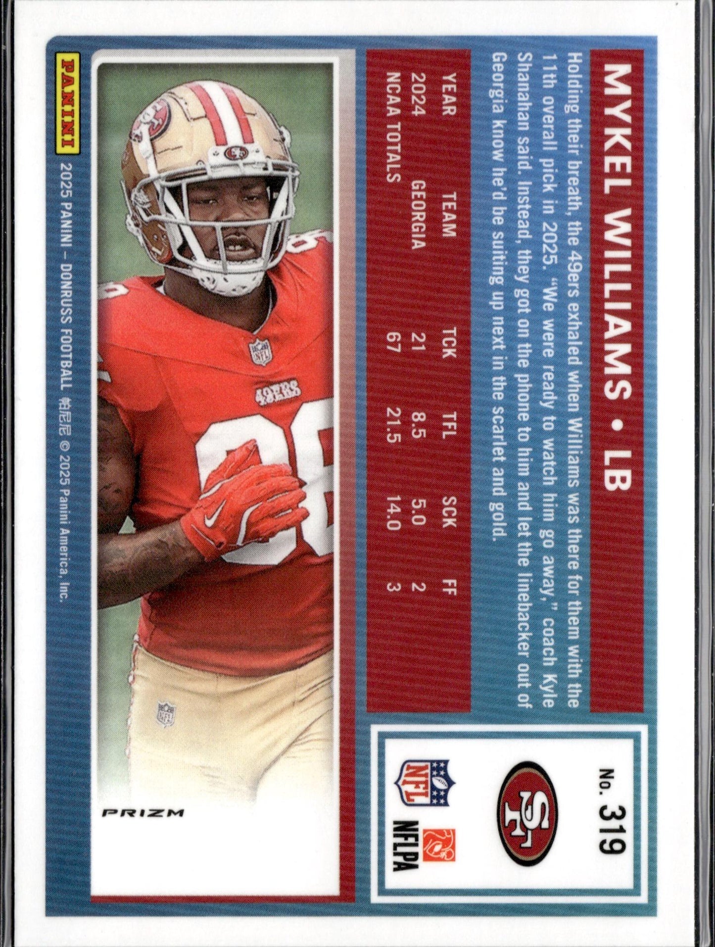 2025 Donruss Optic #210 Mykel Williams Purple Shock