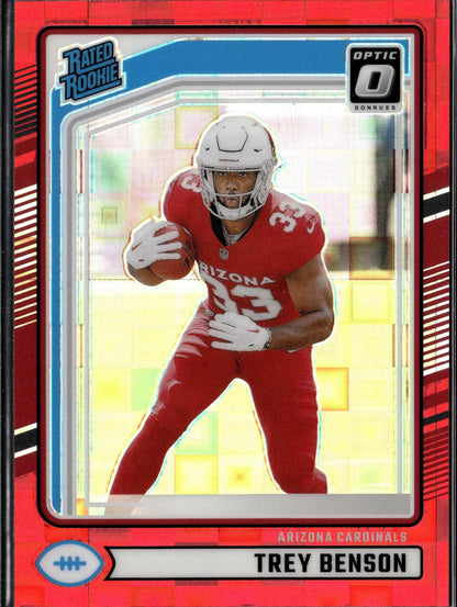 2024 Donruss #326 Trey Benson Optic Rated Rookies Preview Red Pandora