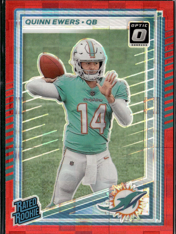 2025 Donruss #342 Quinn Ewers Optic Rated Rookies Preview Red Pandora