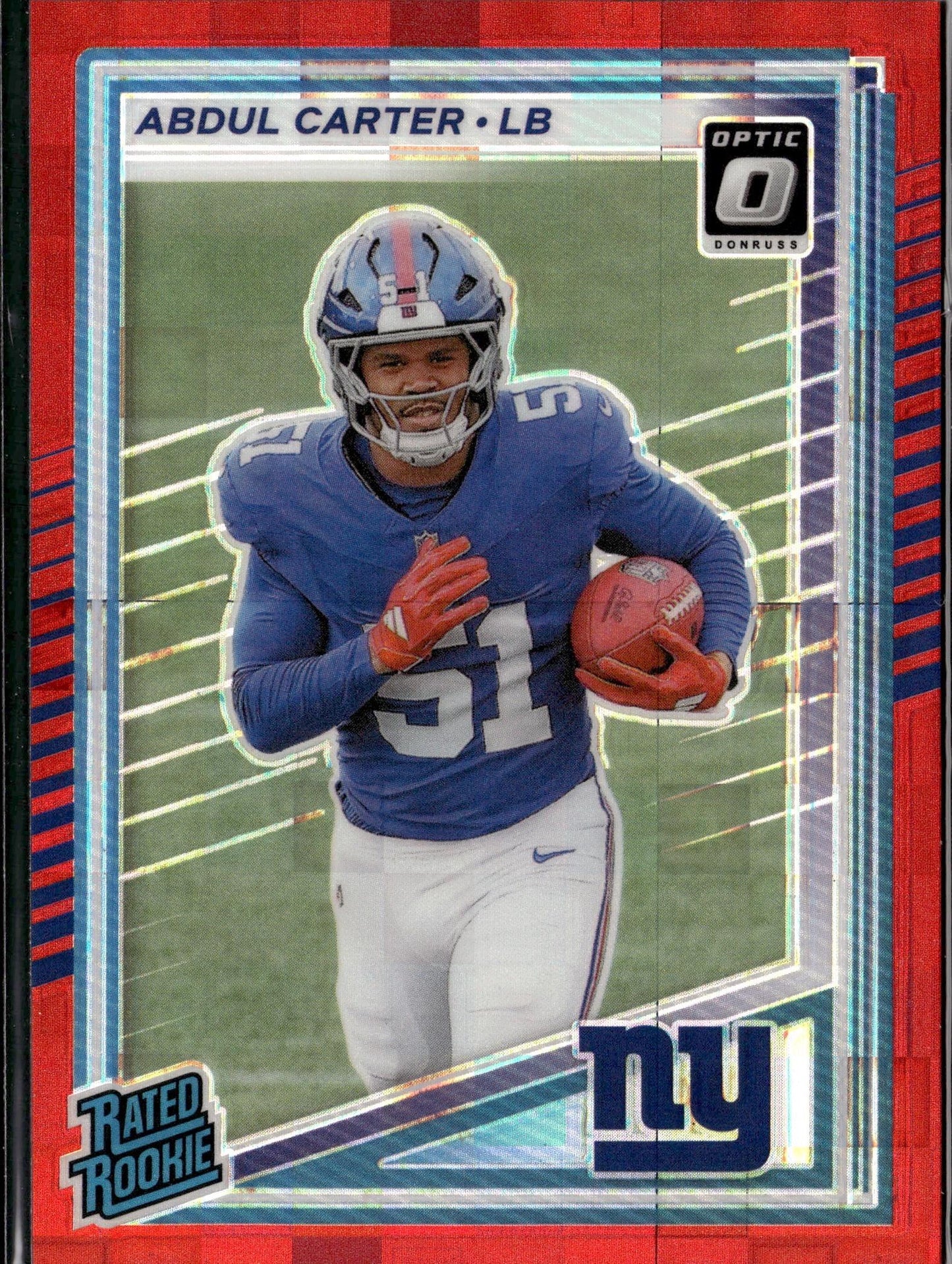 2025 Donruss #315 Abdul Carter Optic Rated Rookies Preview Red Pandora