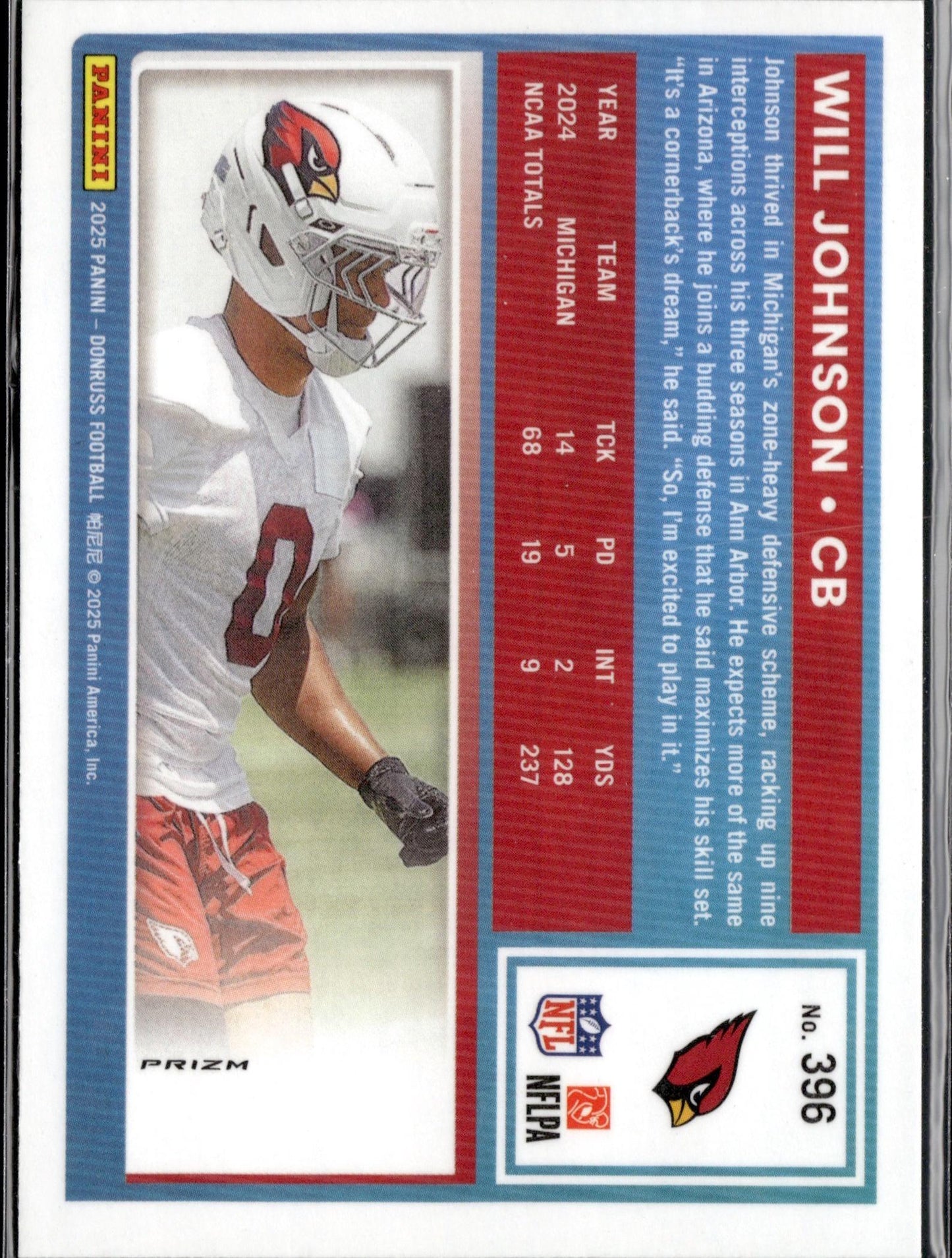 2025 Donruss Optic #247 Will Johnson Purple Shock