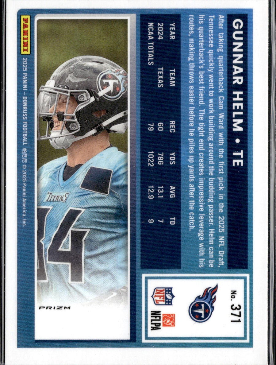 2025 Donruss #371 Gunnar Helm Optic Rated Rookies Preview Red Pandora