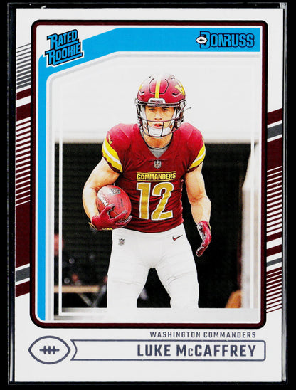 2024 Donruss #302 Luke McCaffrey Press Proof Purple