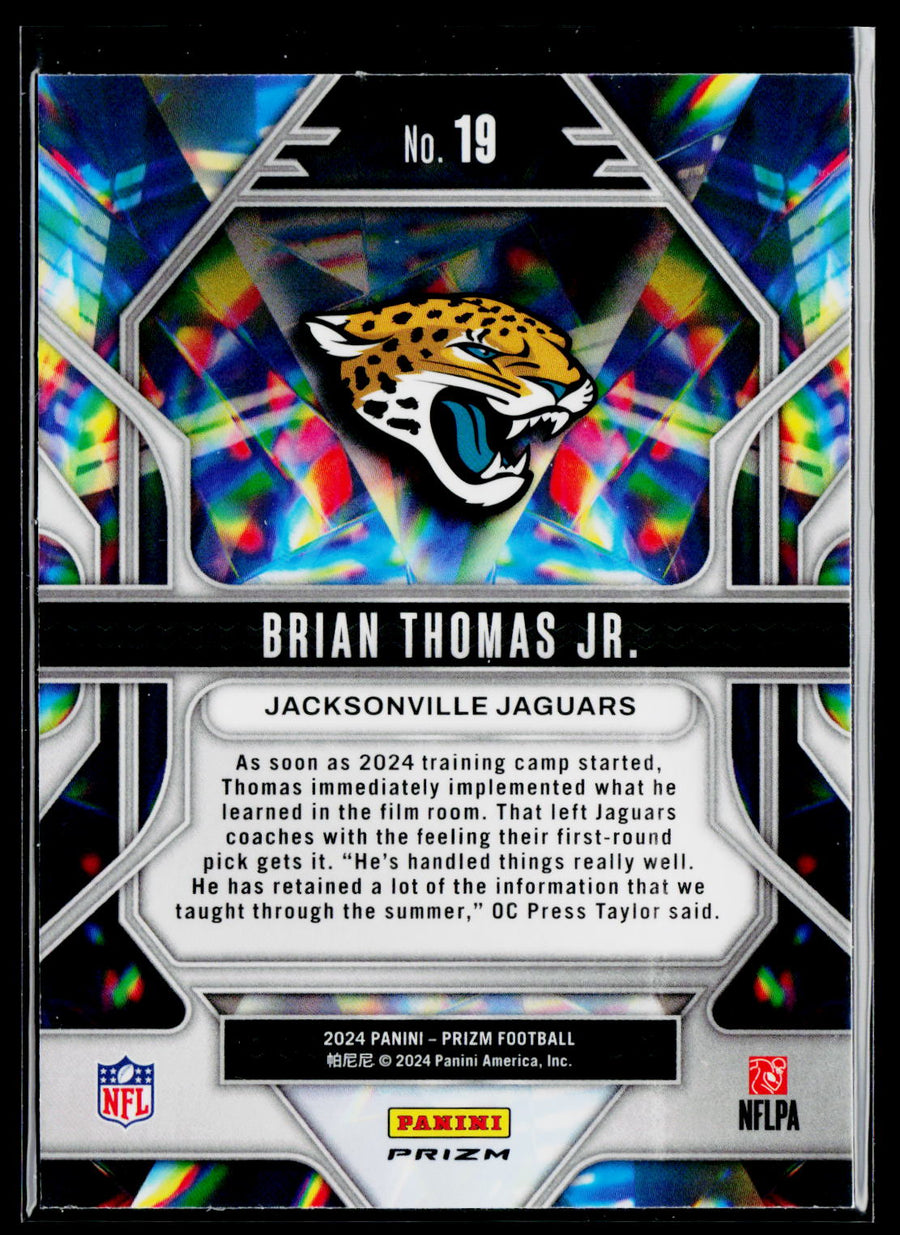 2024 Panini Prizm #19 Brian Thomas Jr. Prizmatic Wave Green Prizm