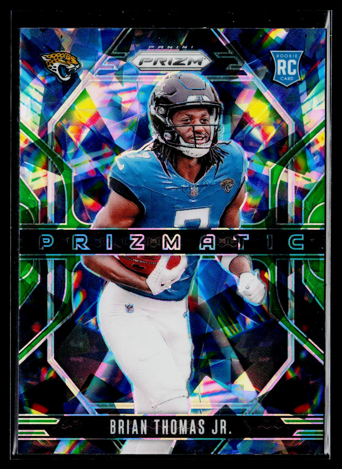 2024 Panini Prizm #19 Brian Thomas Jr. Prizmatic Wave Green Prizm