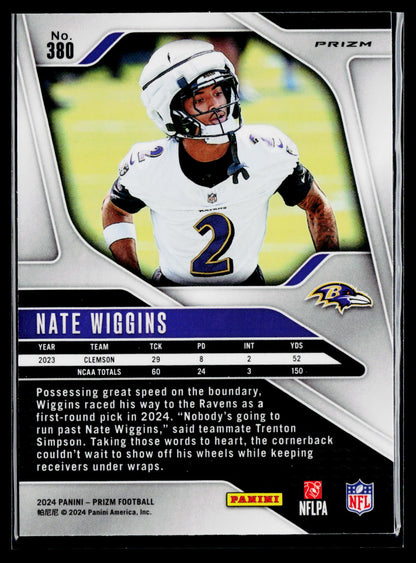 2024 Panini Prizm #380 Nate Wiggins Pink Wave