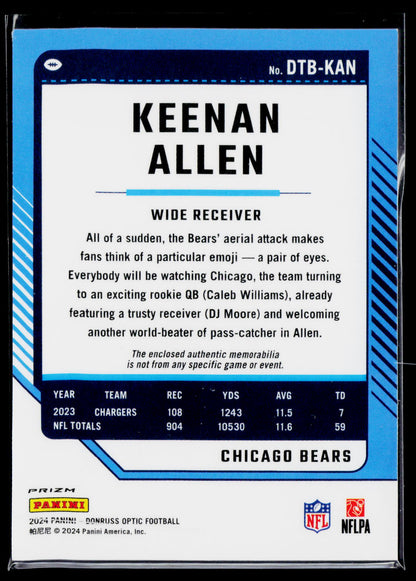 2024 Donruss Optic #DTB-KAN Keenan Allen Donruss Threads Blue Hyper