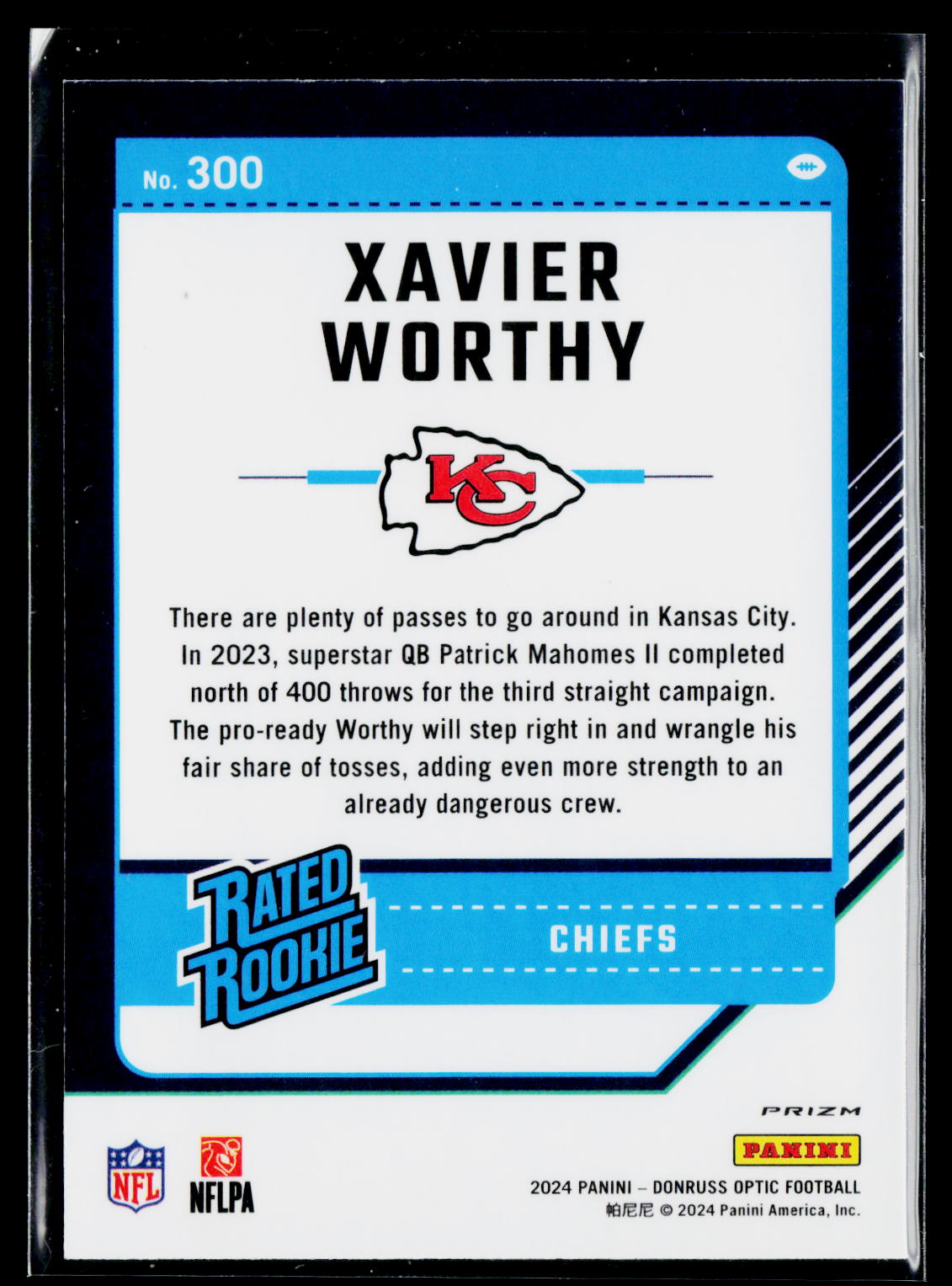 2024 Donruss Optic #300 Xavier Worthy Green Hyper