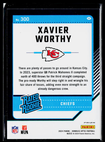 2024 Donruss Optic #300 Xavier Worthy Green Hyper