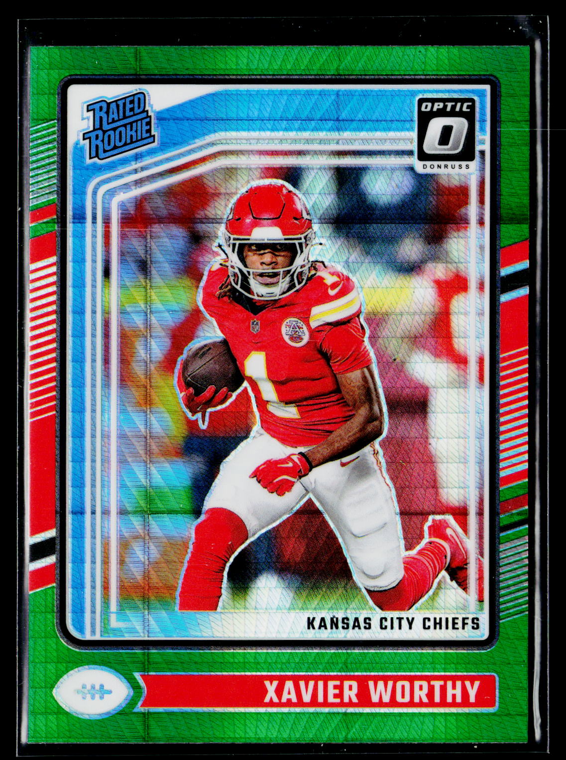 2024 Donruss Optic #300 Xavier Worthy Green Hyper