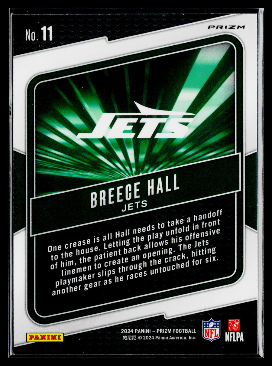 2024 Panini Prizm #11 Breece Hall Hype Green Prizm