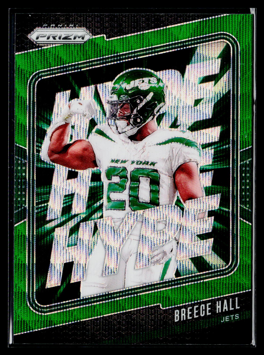 2024 Panini Prizm #11 Breece Hall Hype Green Prizm