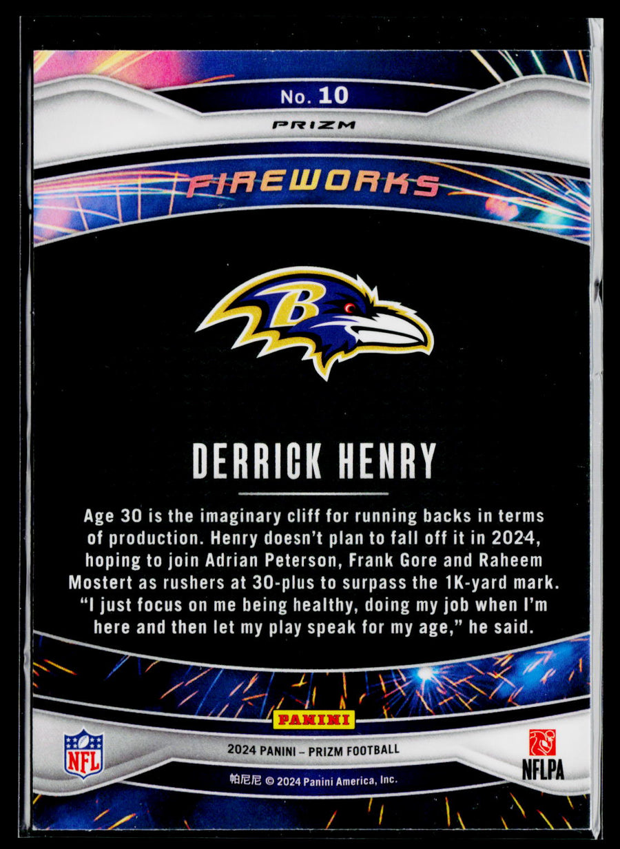 2024 Panini Prizm #10 Derrick Henry Fireworks Green Prizm