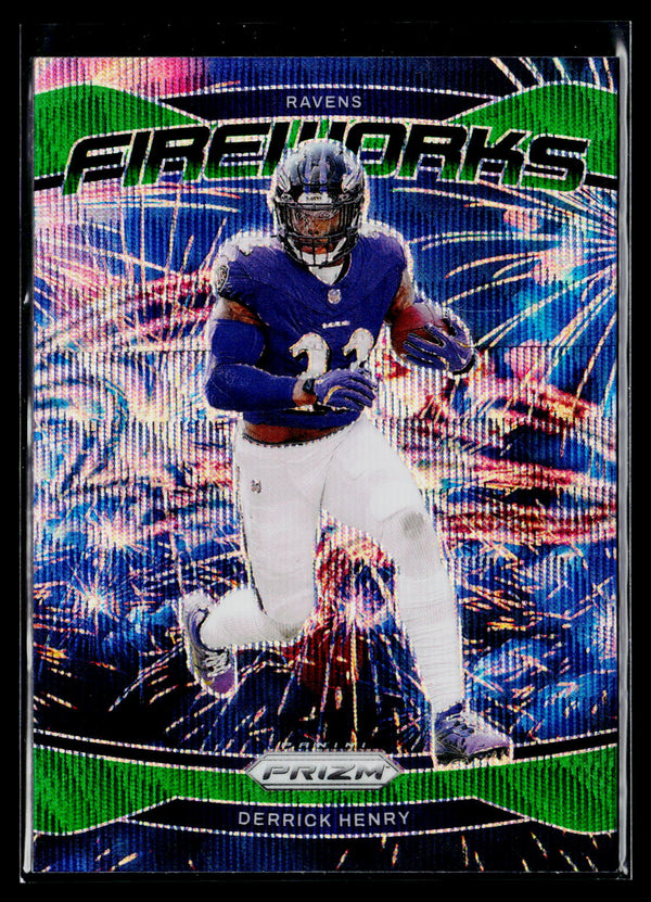 2024 Panini Prizm #10 Derrick Henry Fireworks Green Prizm