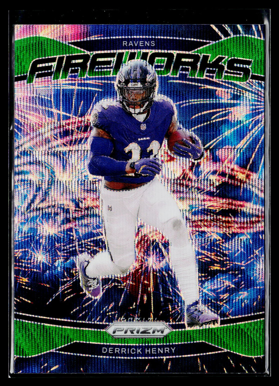 2024 Panini Prizm #10 Derrick Henry Fireworks Green Prizm