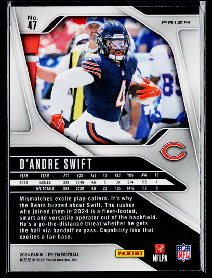 2024 Panini Prizm #47 D'Andre Swift Orange Disco Prizm