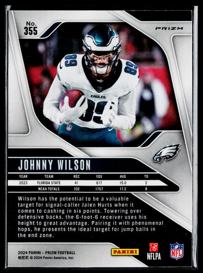 2024 Panini Prizm #355 Johnny Wilson Orange Disco Prizm