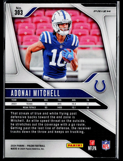 2024 Panini Prizm #303 Adonai Mitchell Orange Disco Prizm