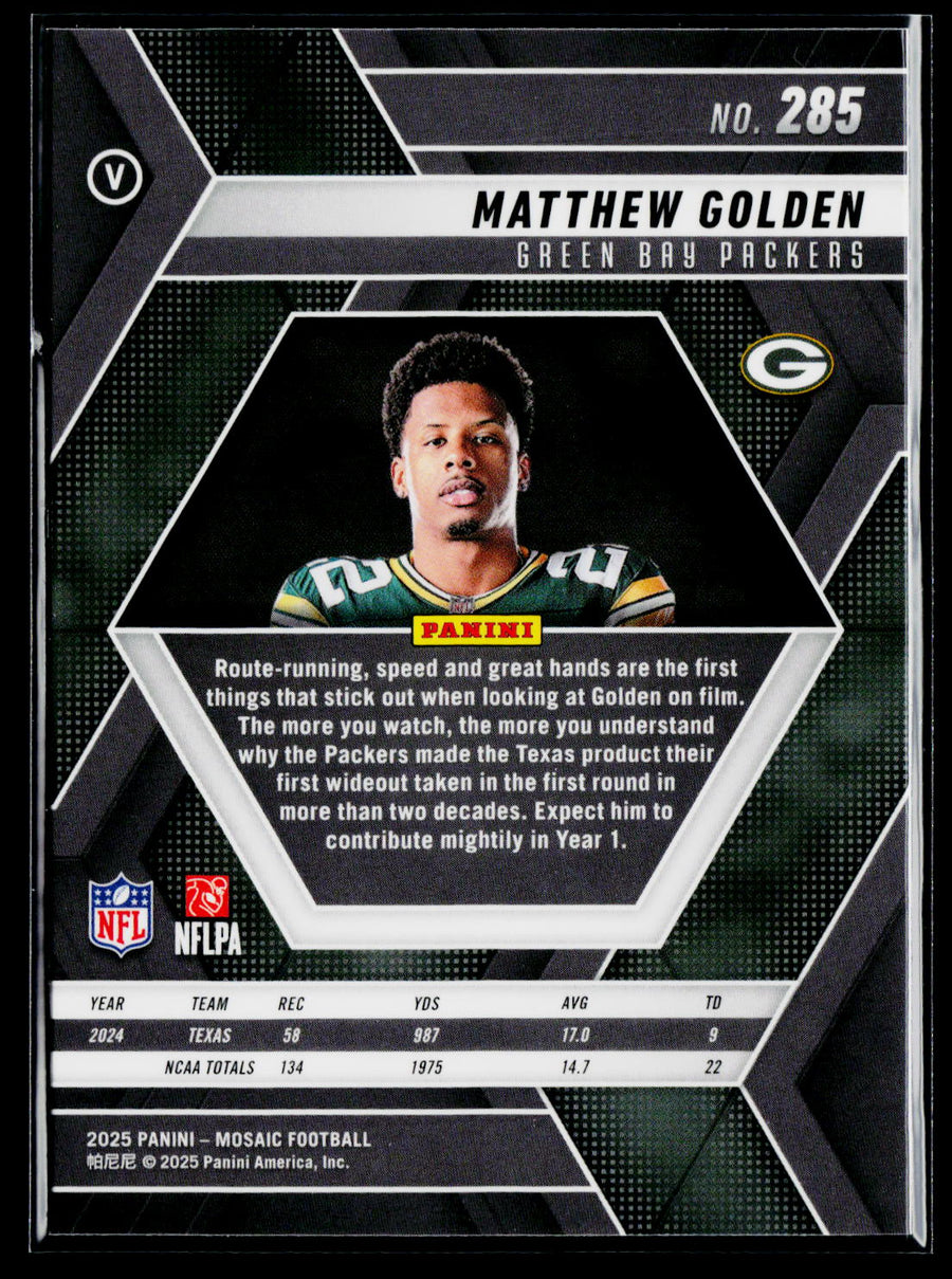 2025 Panini Mosaic #285 Matthew Golden