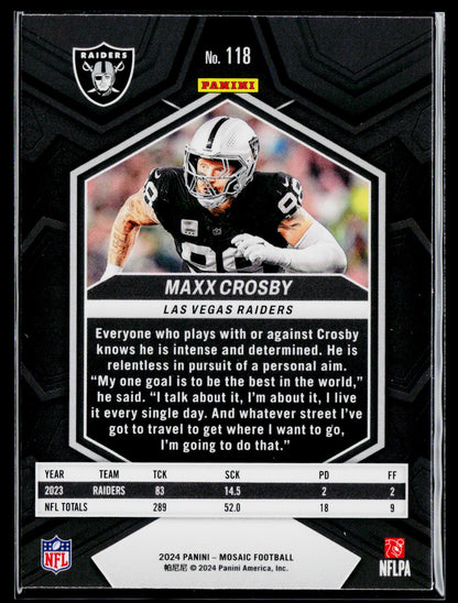 2024 Panini Mosaic #118 Maxx Crosby