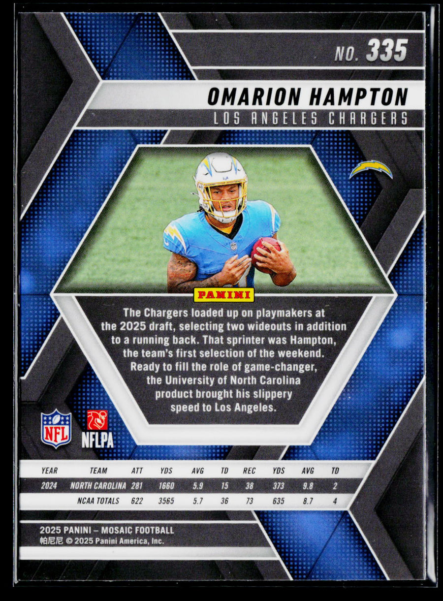 2025 Panini Mosaic #335 Omarion Hampton Mosaic