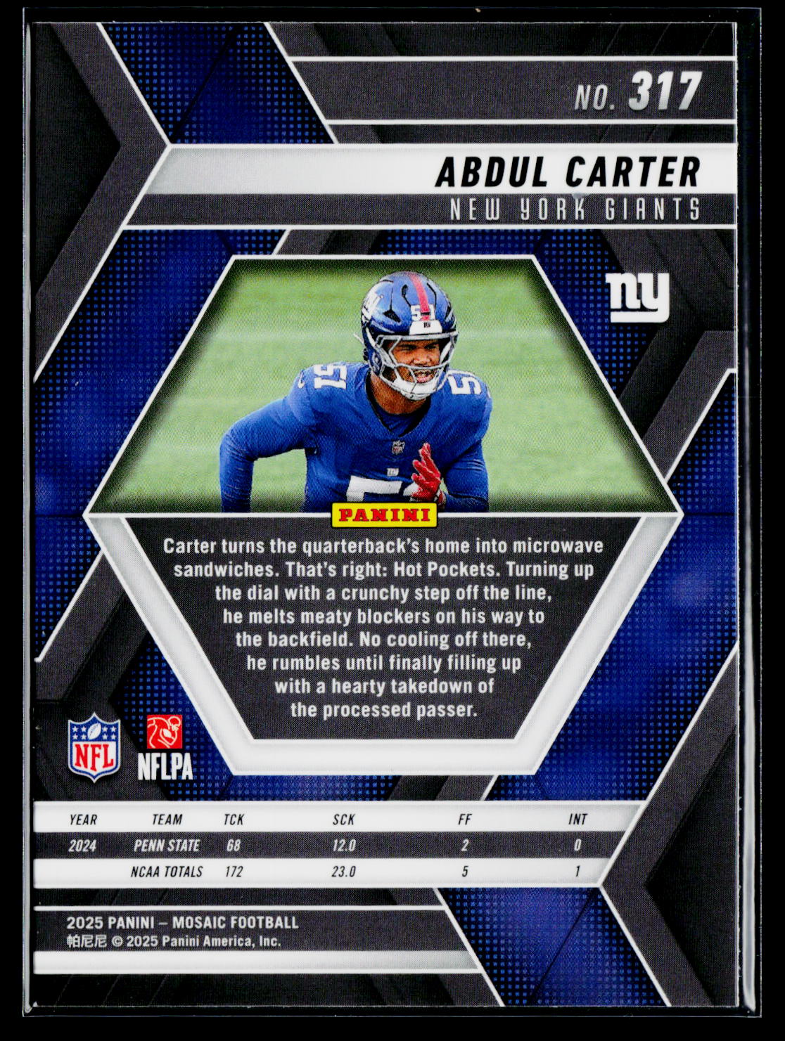 2025 Panini Mosaic #317 Abdul Carter