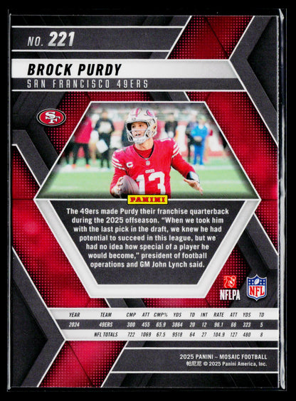 2025 Panini Mosaic #221 Brock Purdy