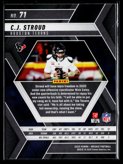 2025 Panini Mosaic #71 C.J. Stroud