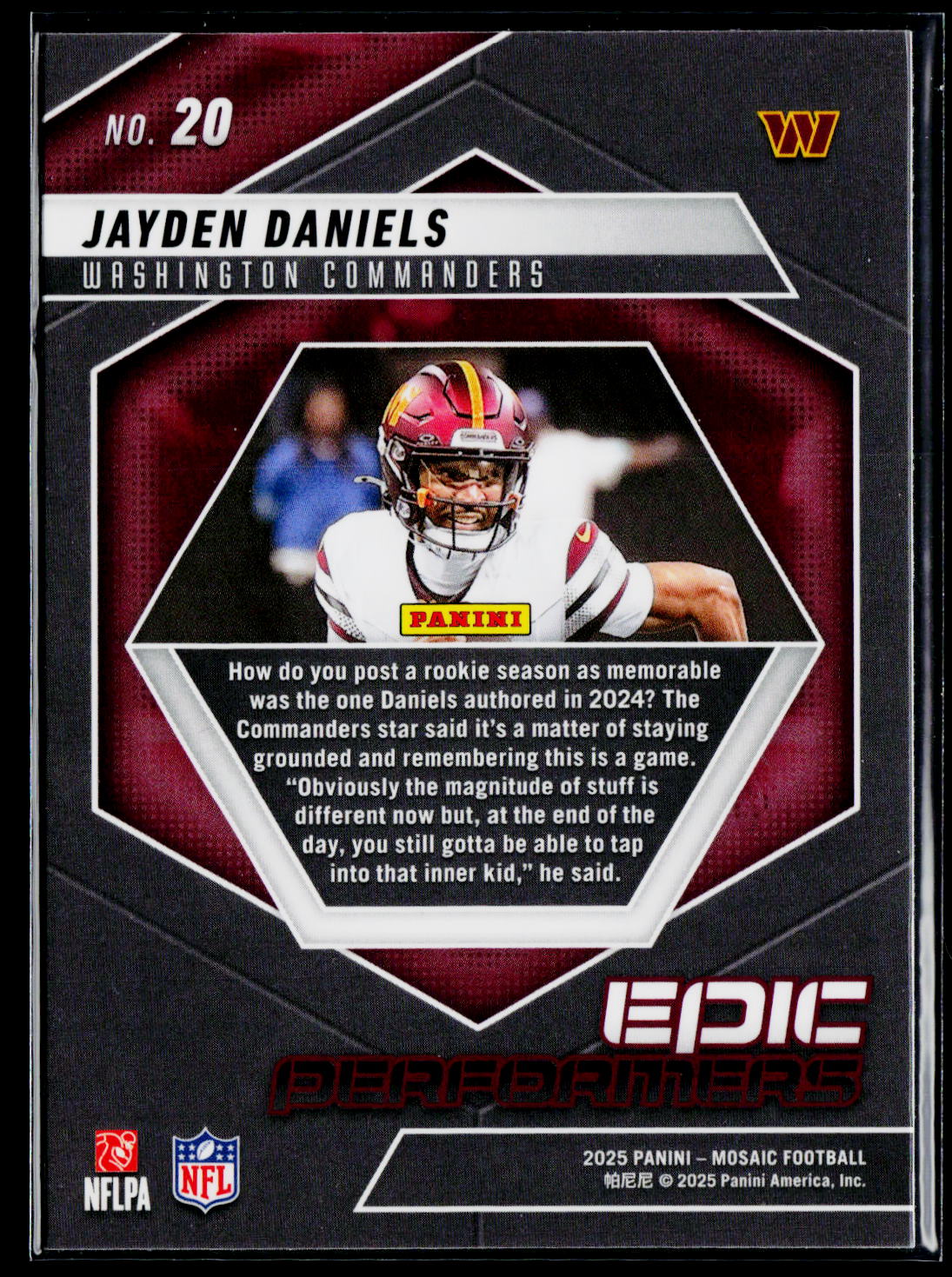 2025 Panini Mosaic #20 Jayden Daniels Epic Performers