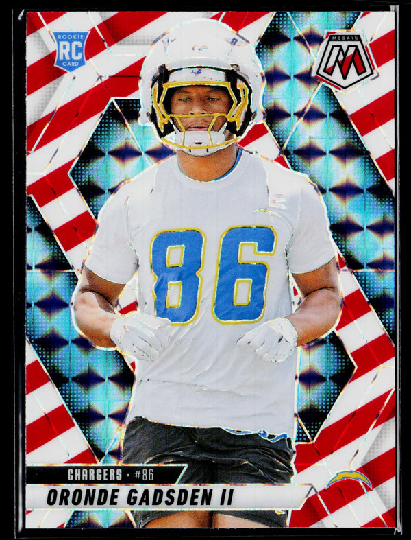2025 Panini Mosaic #374 Oronde Gadsden II Mosaic Red and White Stripe