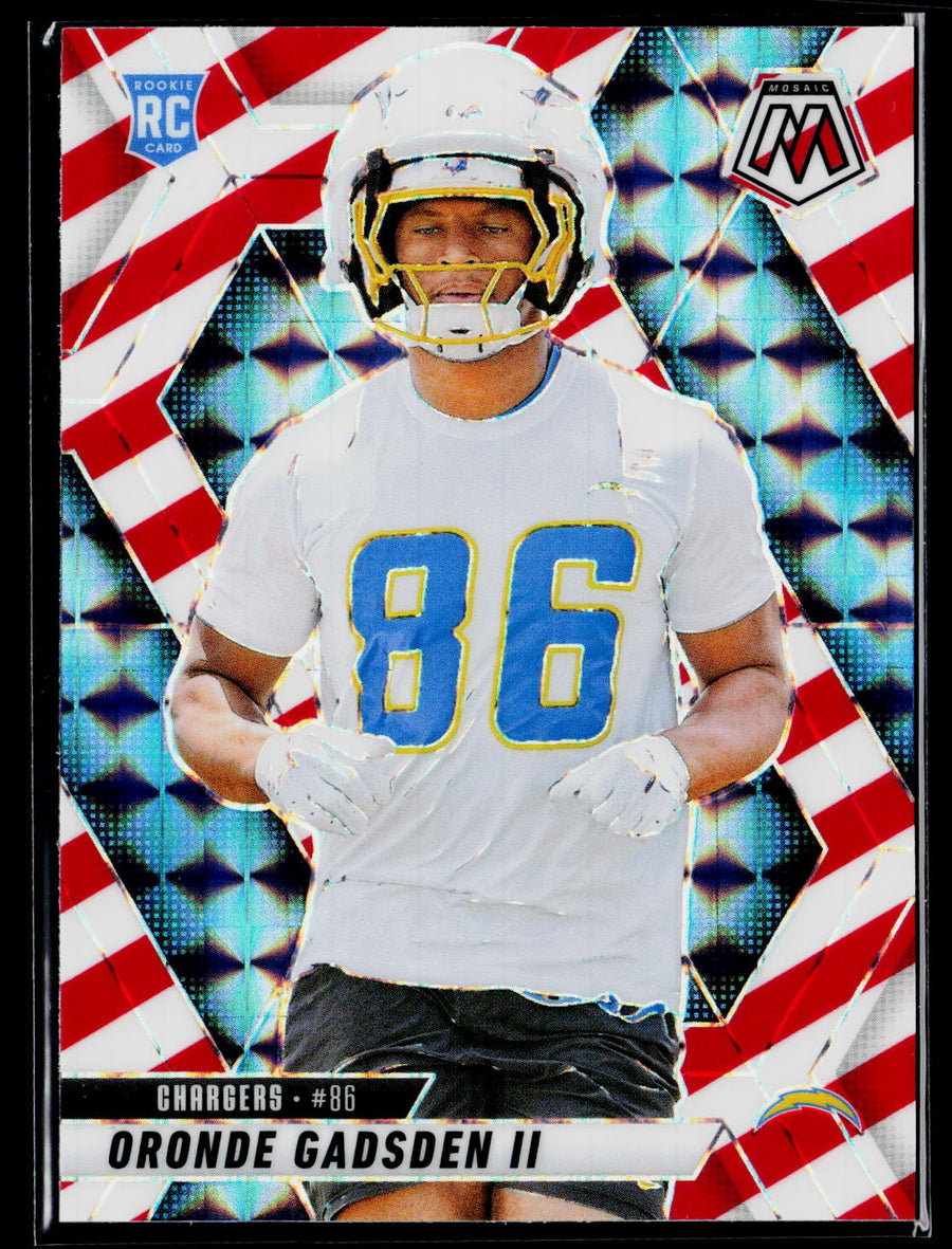 2025 Panini Mosaic #374 Oronde Gadsden II Mosaic Red and White Stripe