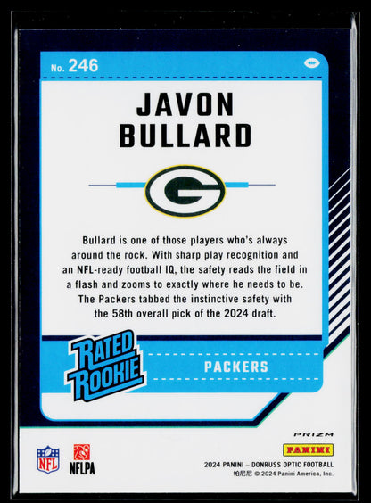 2024 Donruss Optic #246 Javon Bullard Green Hyper