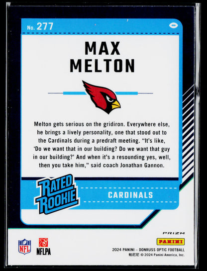 2024 Donruss Optic #277 Max Melton Green Hyper