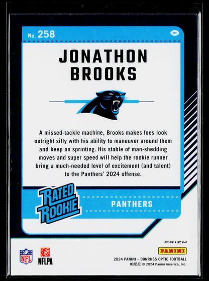 2024 Donruss Optic #258 Jonathon Brooks Green Hyper
