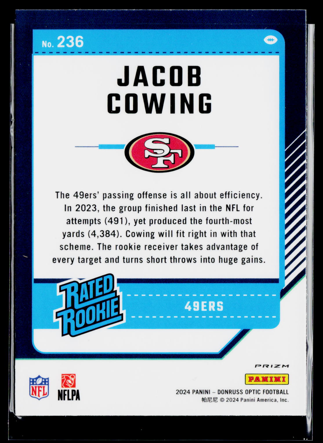 2024 Donruss Optic #236 Jacob Cowing Pink