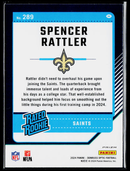 2024 Donruss Optic #289 Spencer Rattler Pink